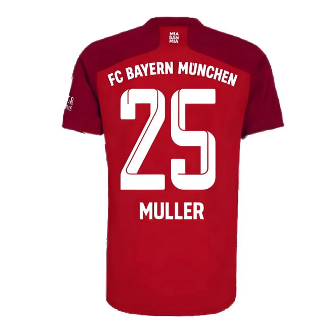 2021-2022 Bayern Munich Home Sleek Shirt (MULLER 25) Reinforced Seams