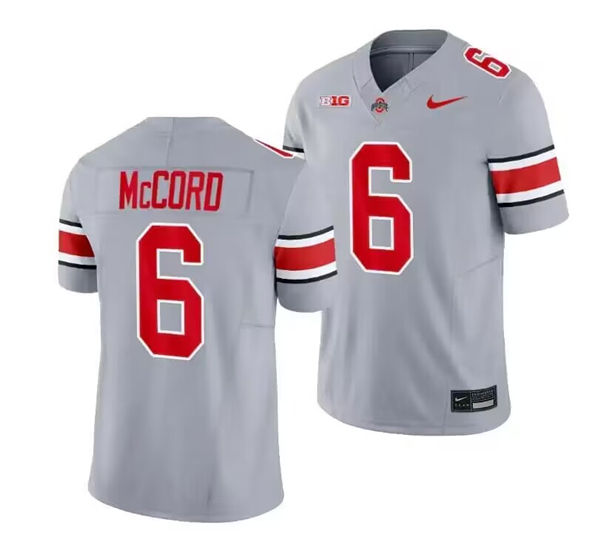 Men's OSU Ohio Gray 2023 match worn Kyle Mc #6 college football Jersey