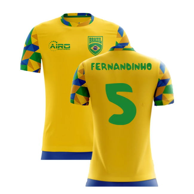 Player 2025-2026 Brazil Home Concept Football Shirt (Fernandinho 5) -