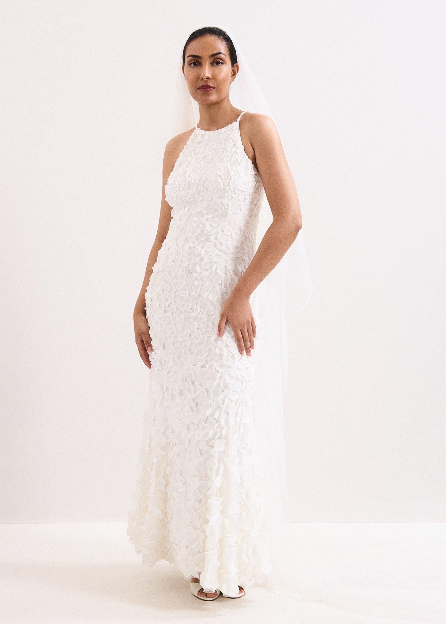Petite Charlene Ivory Ruffle Maxi Dress