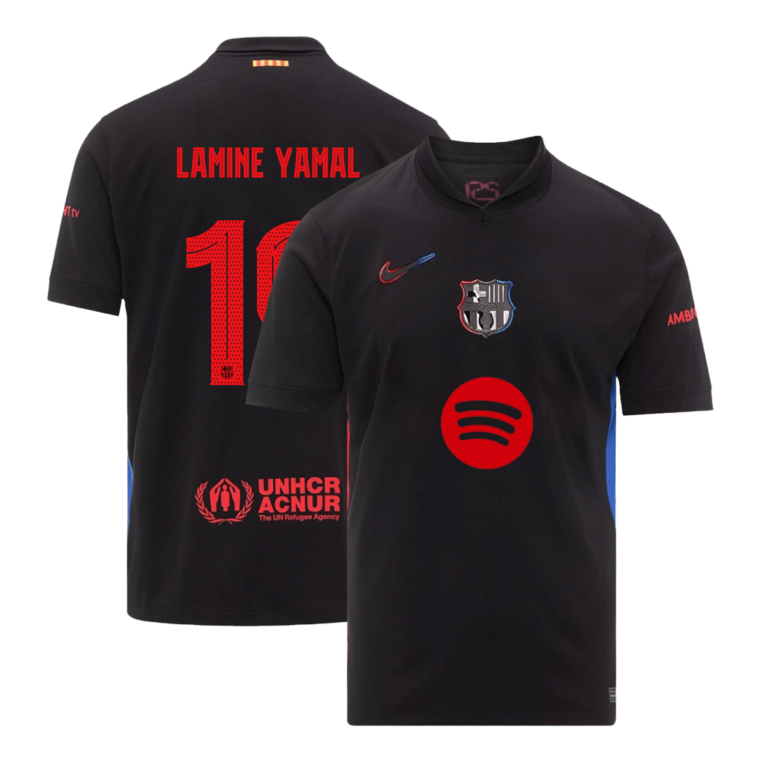 LAMINE YAMAL #19 Barcelona Away Soccer Jersey 2024/25k - Spotify Logo