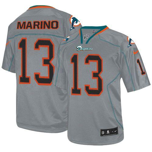 NFL M D Dolphins #13 Dan Marino Team Color Lights Out Jersey - Auth...