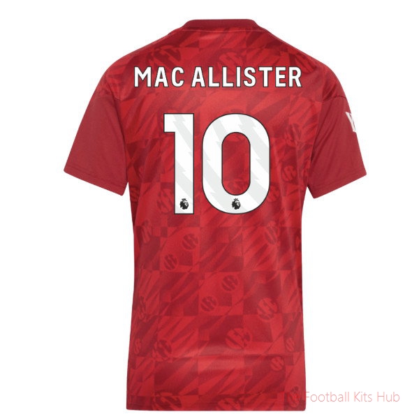 [JED] 2026-2027 Liverpool Pre-Match Warm Up Shirt Active Maroon - Womens Mac Allister 10