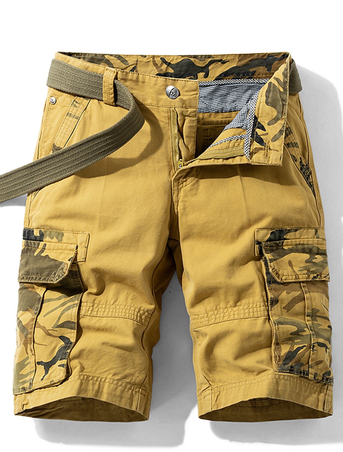 Men's Tactical Shorts Cargo Camo Summer Patchwork Solid Color /