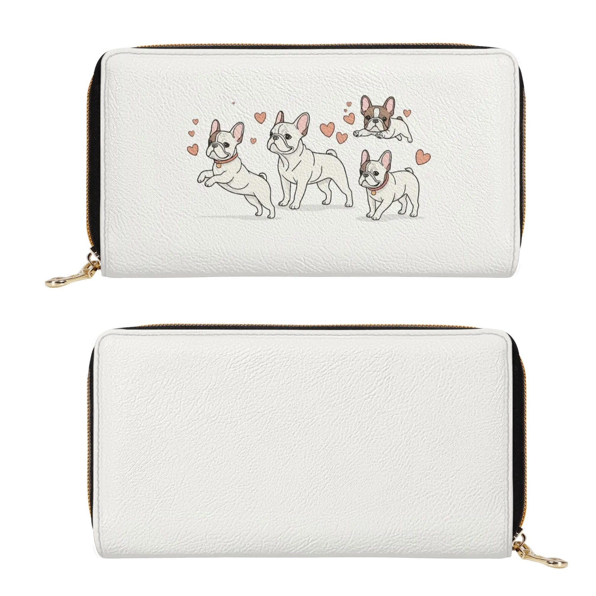 French Bulldog Winnie Leather Zipper Wallet Cute Frenchie Essential