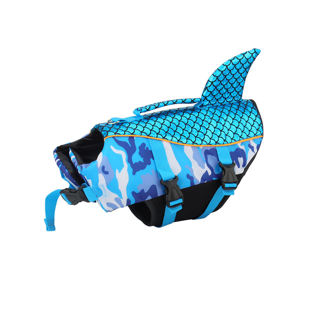 Fashion-Forward Frenchie Reflective Scales Life Jacket Swim Vest as a