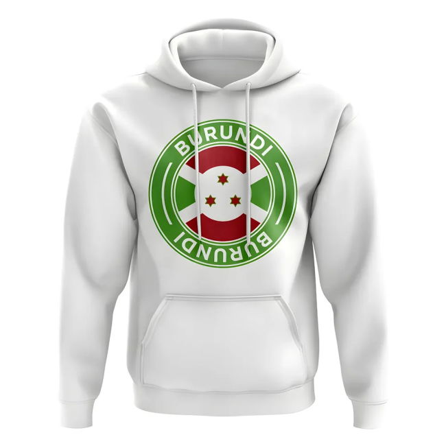Performance-Driven Championship Burundi Football Badge Hoodie (White)