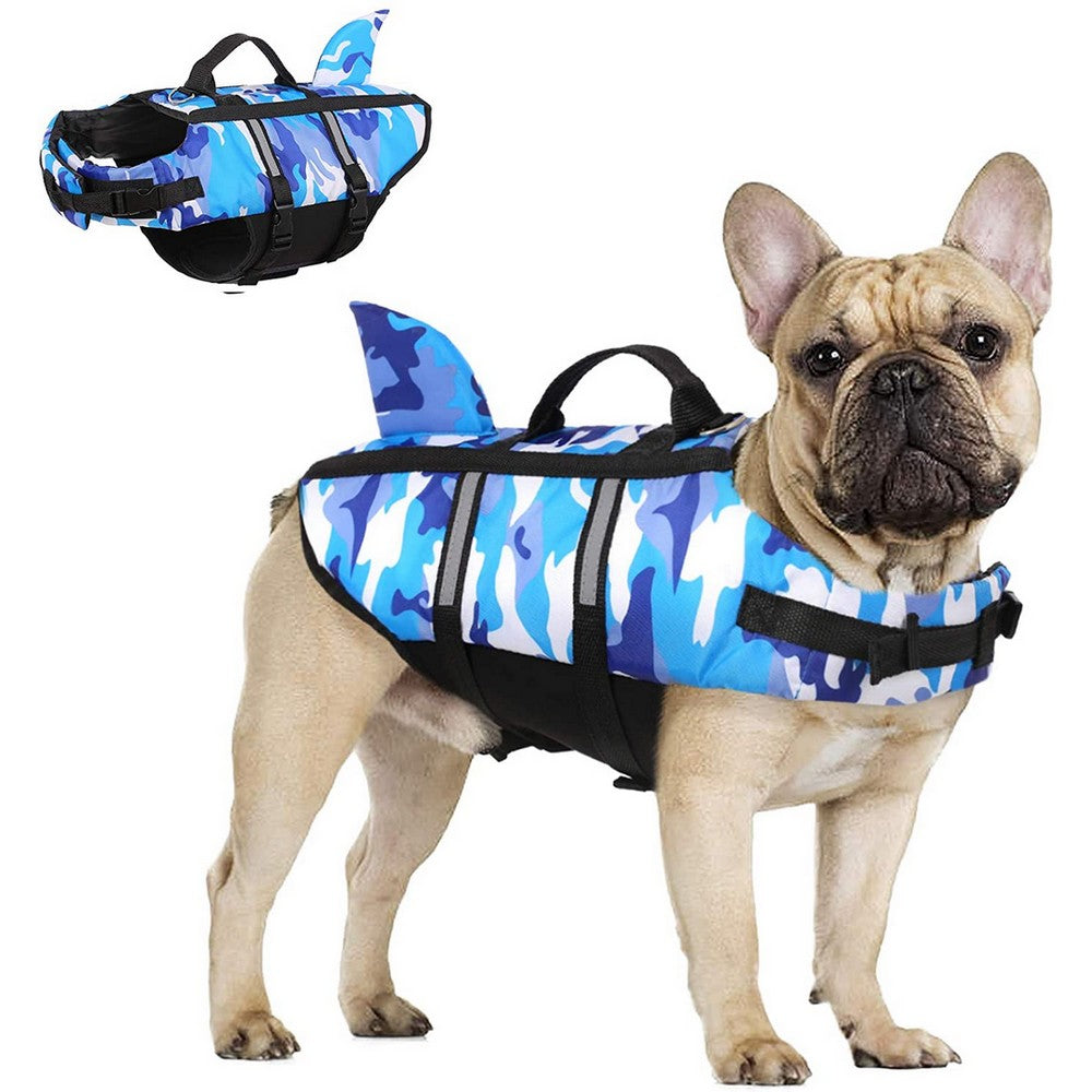 Durable Frenchie Shark Vest Life Jacket With Safety Rescue Handle for...