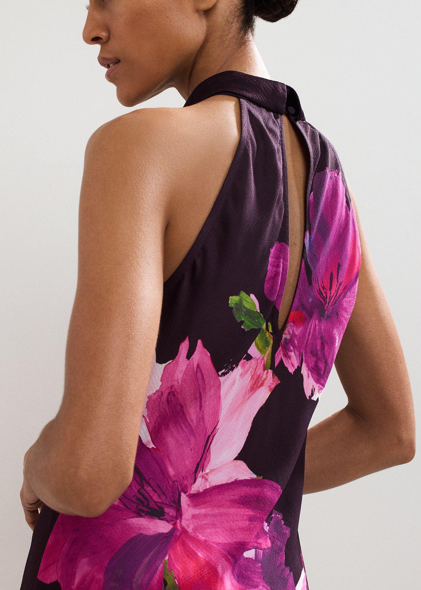 Petite Marcella Satin Printed Maxi Dress
