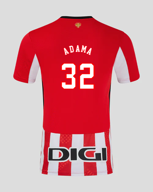 Athletic Bilbao's 24-25 Home Jersey featuring Adama with the number 32