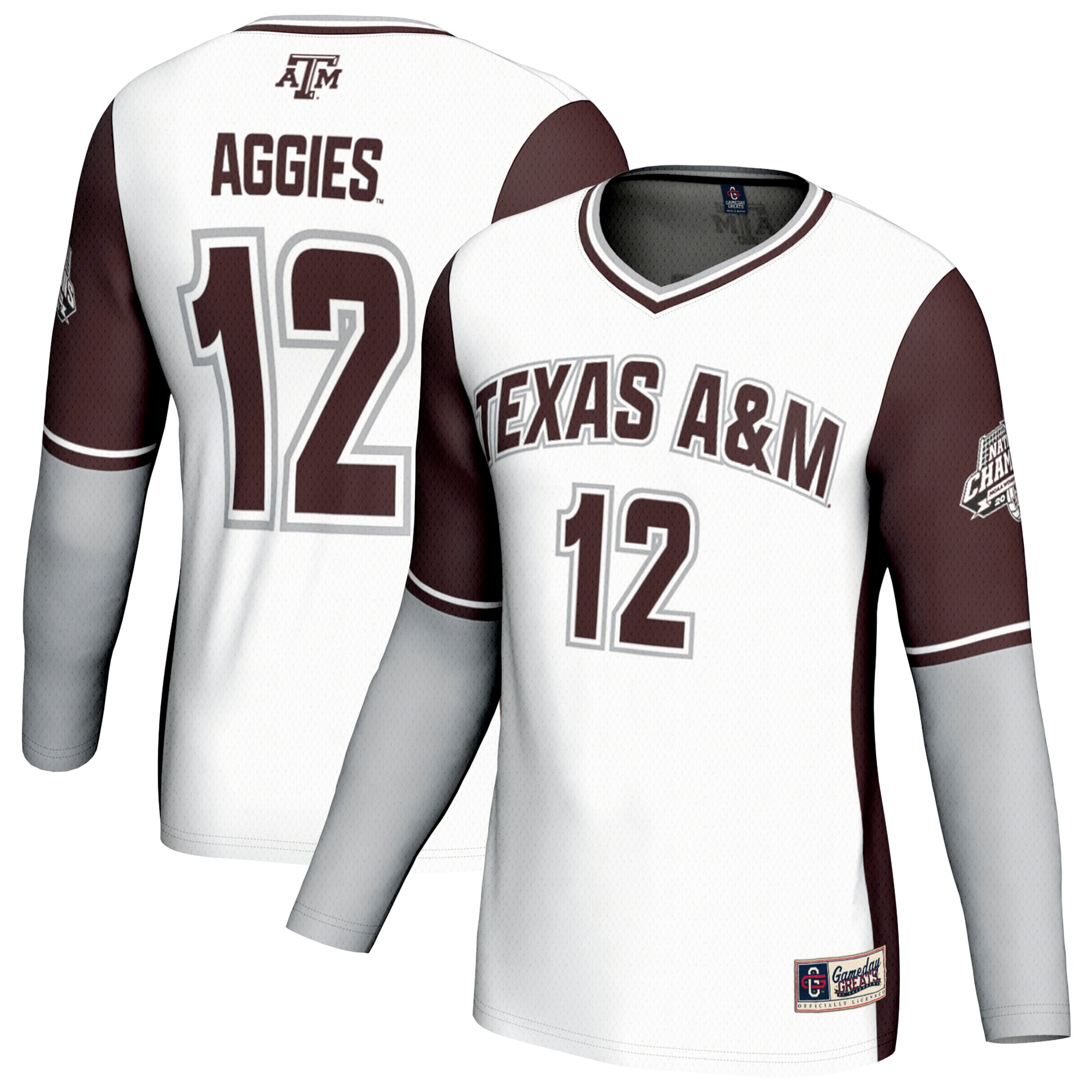 [NJP] Texas A&M Aggies GameDay Greats Unisex 2025 NCAA Volleyball National Champions Commemorative Fashion Jersey - White