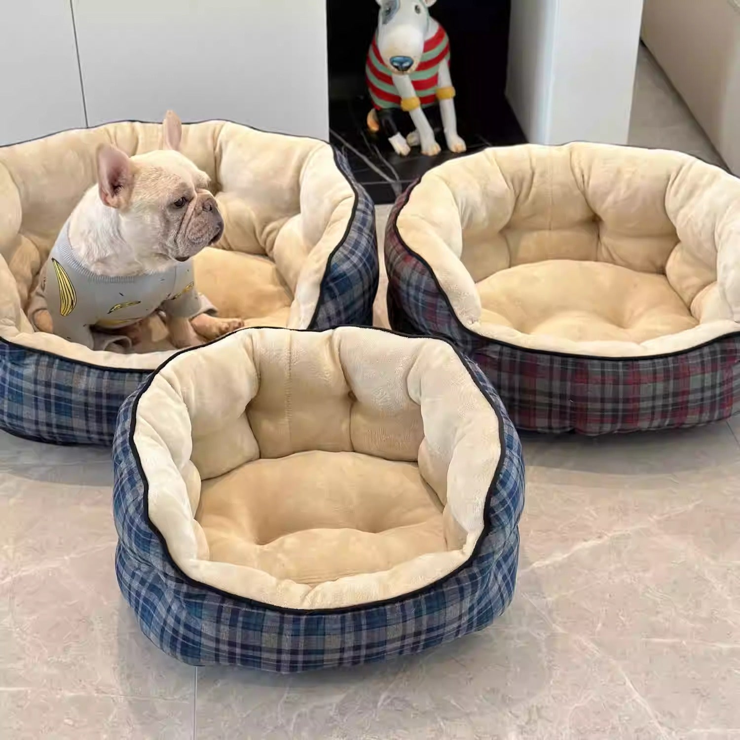 Puppy-Safe Thickened Frenchie Nest Bed – Warm Deep Sleep Design With ...