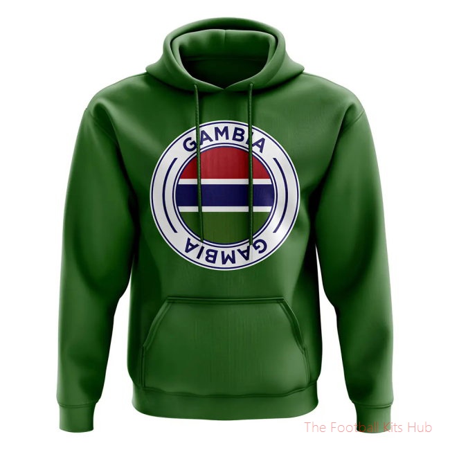 Men Gambia Football Badge Hoodie (Green)