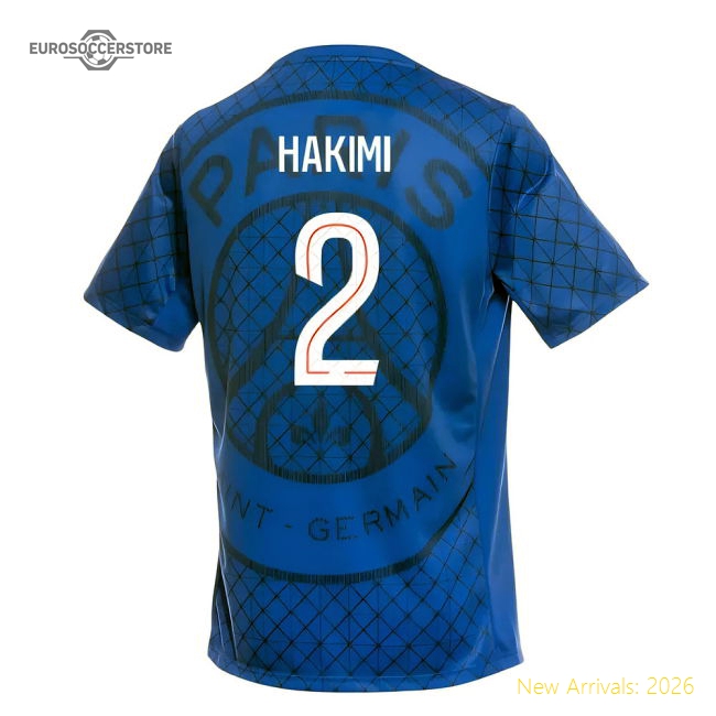 Psg Limited Hakimi Home Jersey Comfortable Four-way Stretch