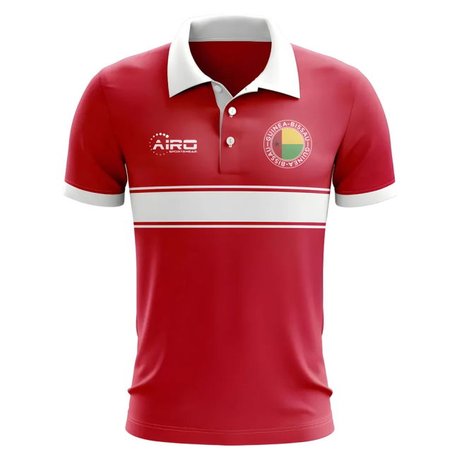 World-Class Match-Ready Guinea Bissau Concept Stripe Polo Shirt (Red)