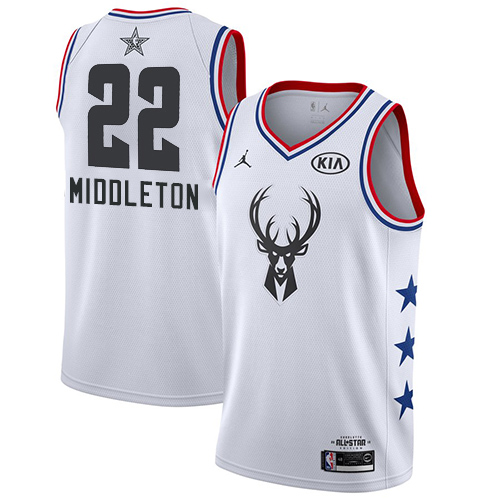 MIL White Jordan M. Bucks #22 NBA Jersey Basketball Jersey NBA Fan Apparel