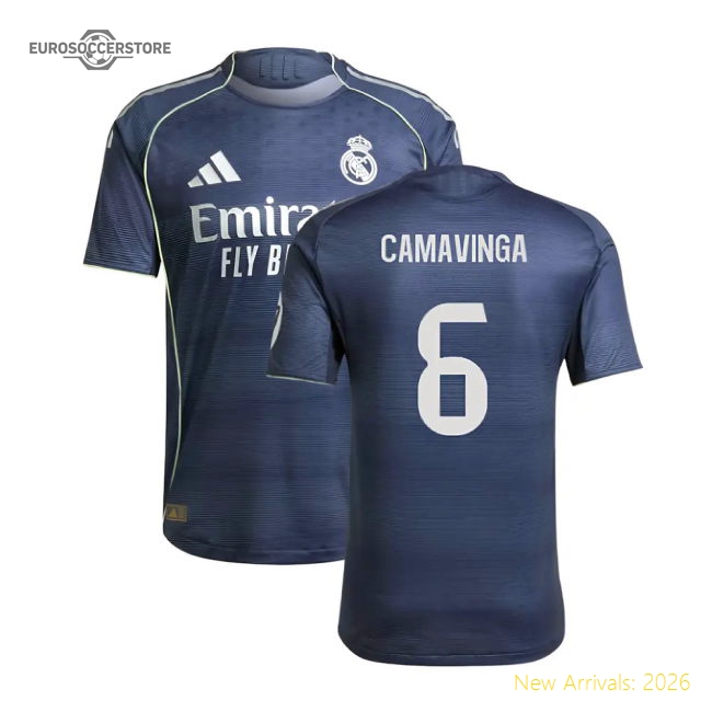 2025-2026 Real Madrid Authentic Away Jersey (camavinga 6)
