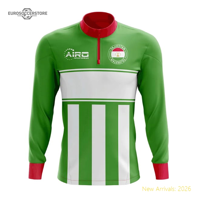 Tajikstan Concept Football Half Zip Midlayer Top (green-white)