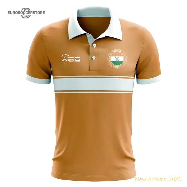 Outstanding India National Team Concept Stripe Polo Shirt (orange)