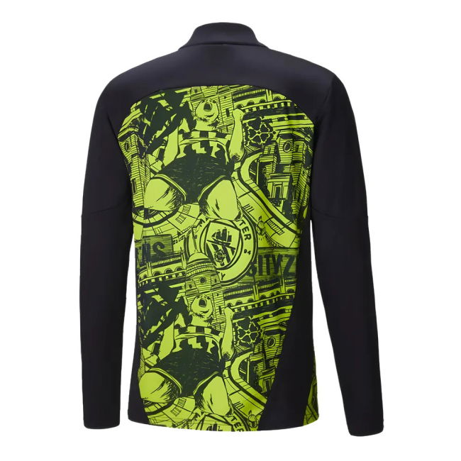 2024-2025 Man City Prematch 1/4 Zip Top (Yellow Glow)