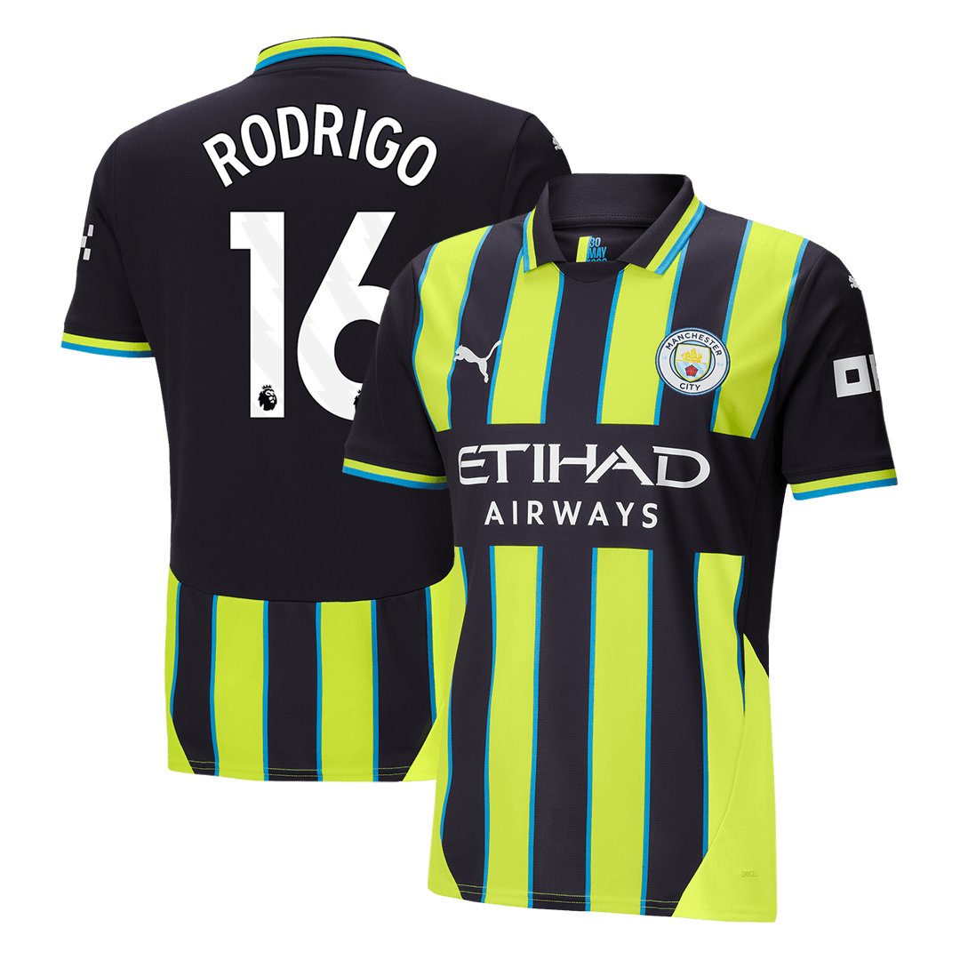 RODRIGO #16 Manchester City Away  Soccer Jersey 2024/25 Authentic Kit