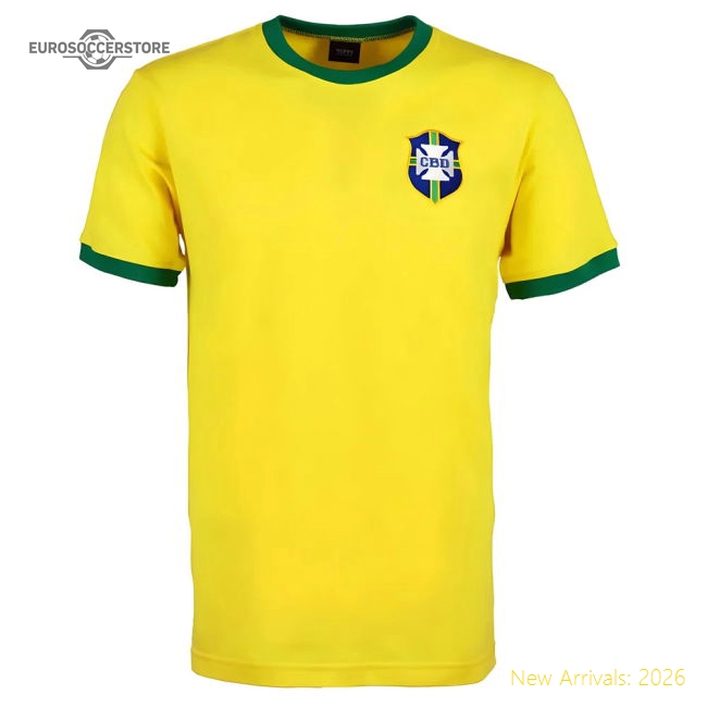 Brazil Vibrant Yellow 1970'S National Teams World Cup Retro Football Tee