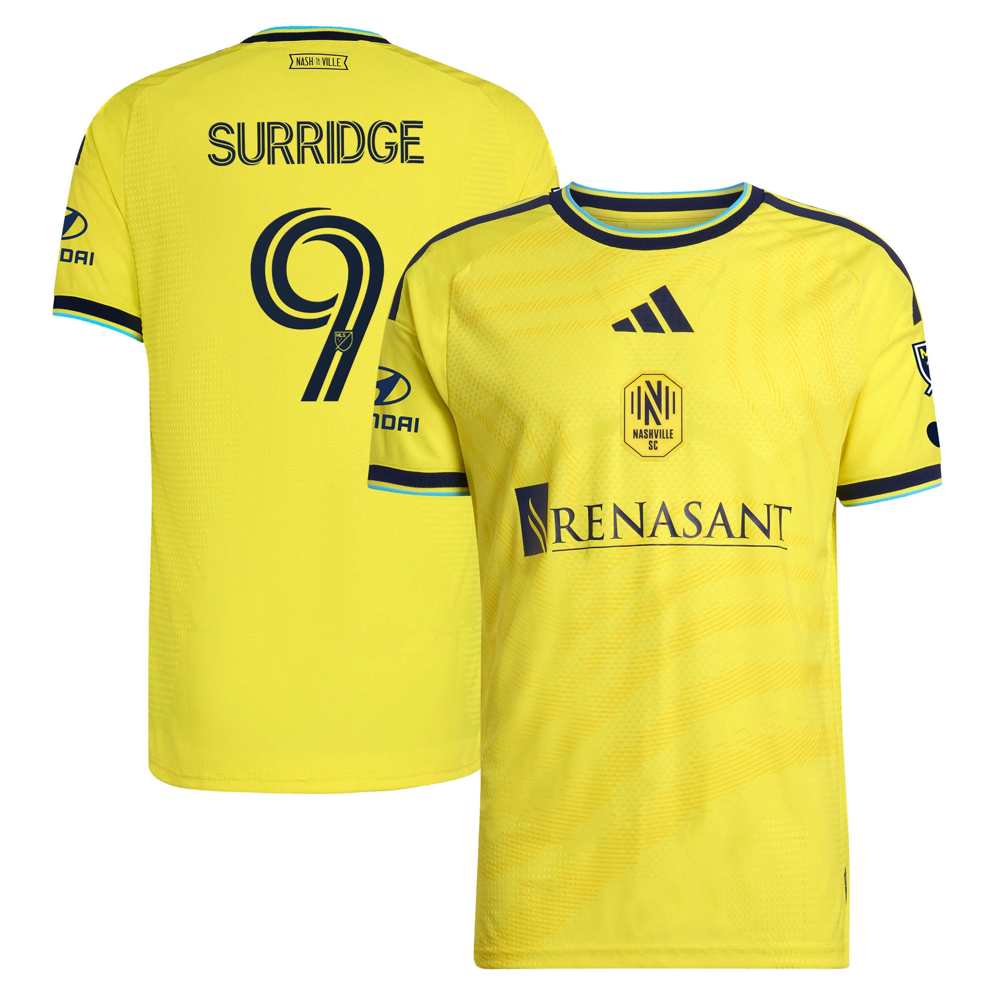 [SJH] Sam Surridge Nashville SC 2026 The Reverb Kit On-Field Authentic Patch Jersey - Yellow