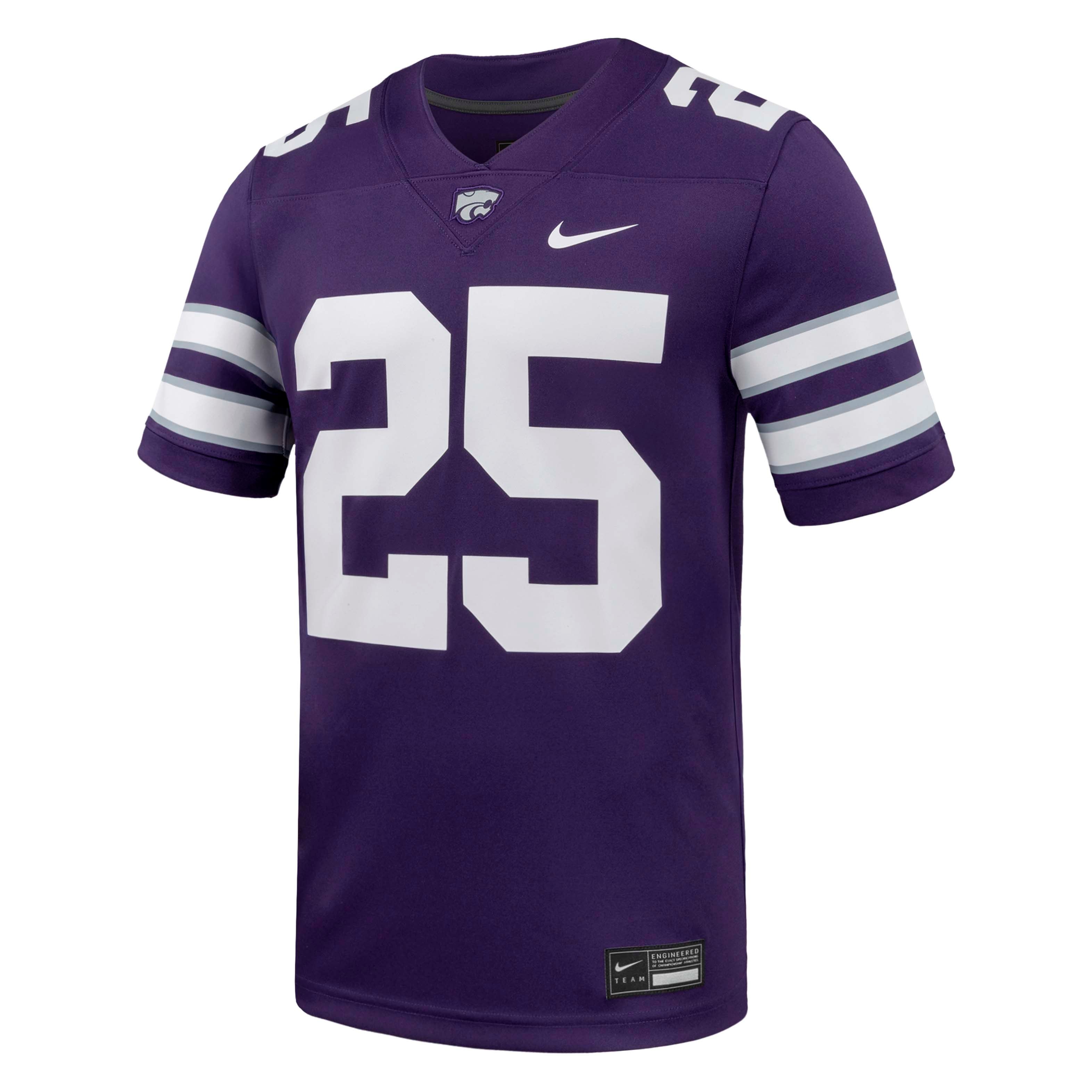 Men's #25 Purple Kansas State Wildcats Game Football Jersey