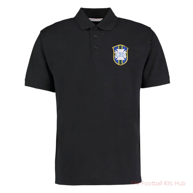Brazil National Team Embroidered Polo Shirt (Black)