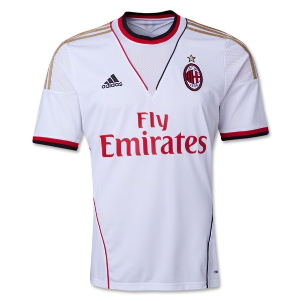 13-14 AC Milan Away White Jersey KitShirtShorts - Official Replica 444