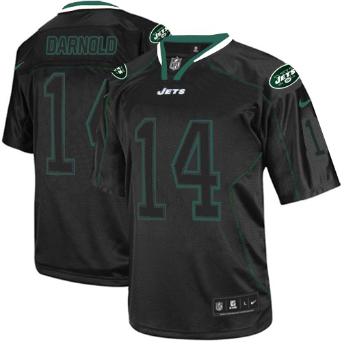 Authentic NFL W Y J Jets #14 Sam Darnold Black Lights Out Jersey