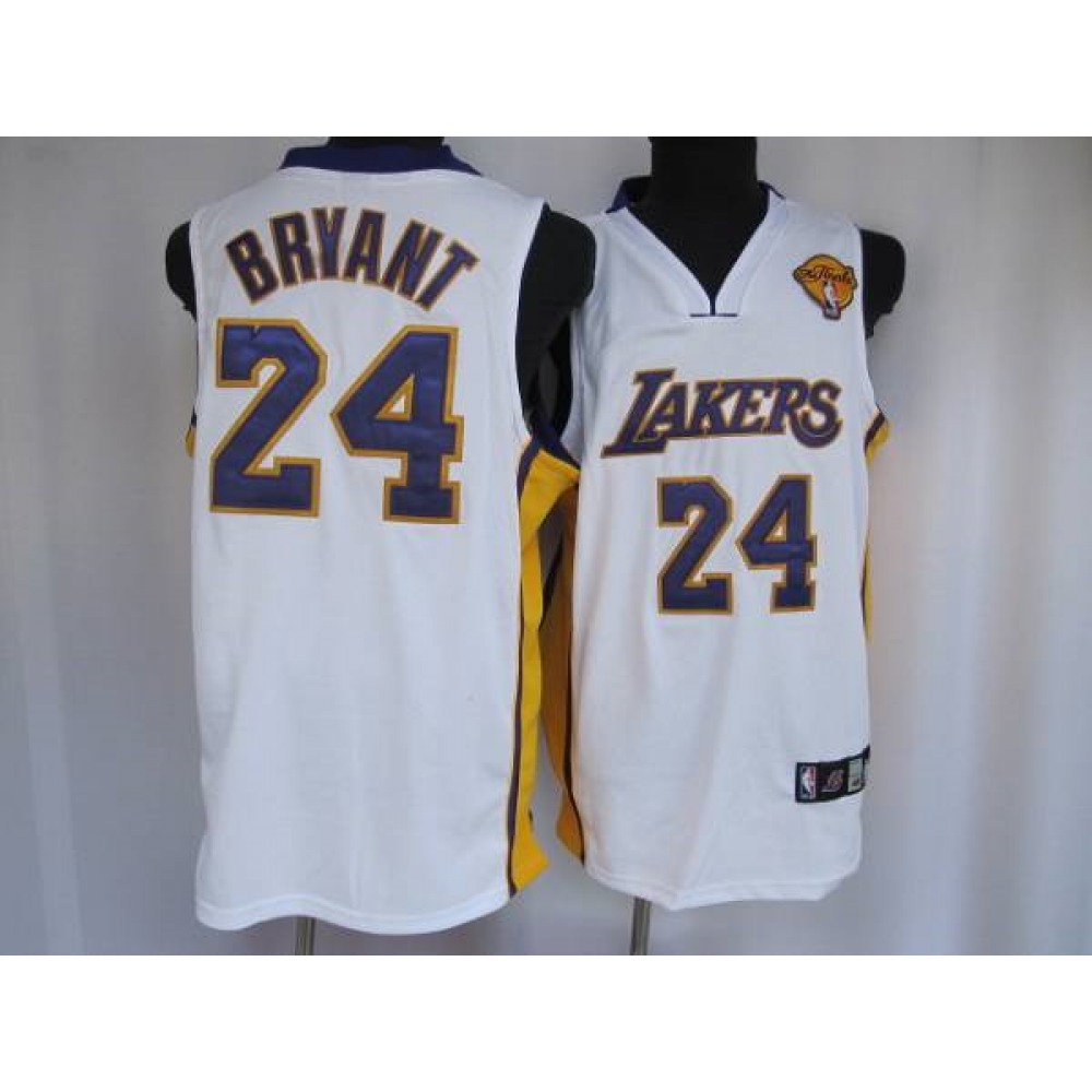 Lakers #24 Kobe Bryant Stitched White Final Patch NBA Jersey