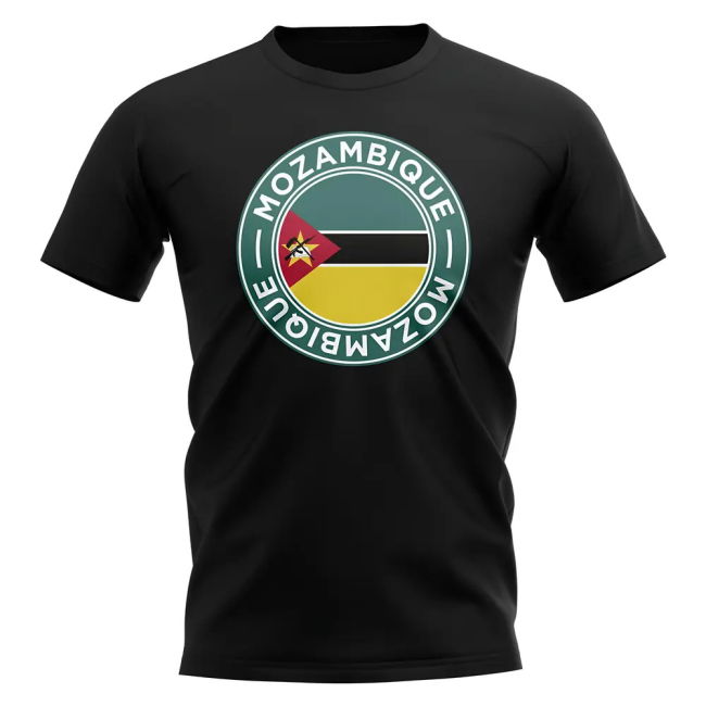 Mozambique Football Badge T-Shirt (Black)