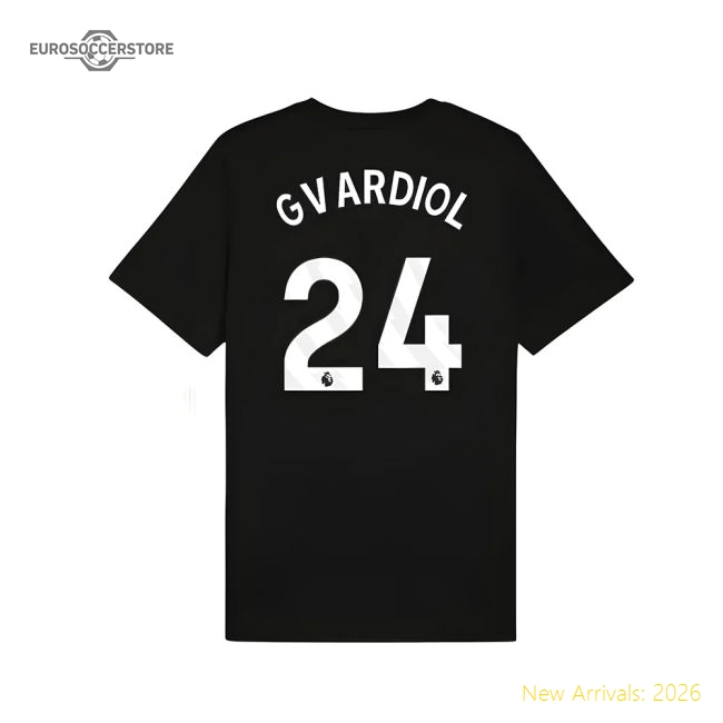 Authentic 2025-2026 Man City Ftbless Tee (black) (gvardiol 24)