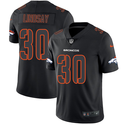 NFL W D B Broncos Phillip Lindsay #30 Black Limited Game Jersey - P...