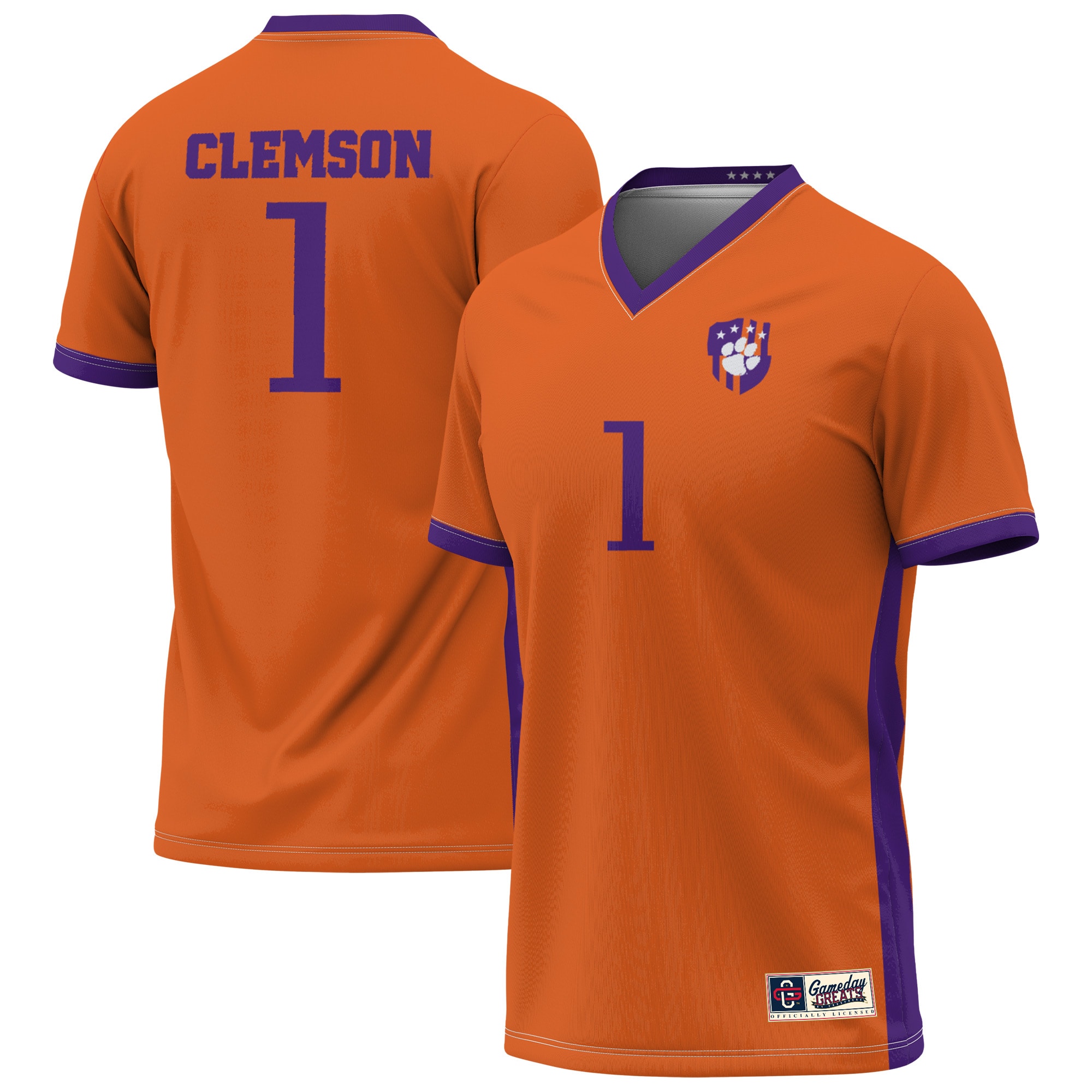 [NJP] Women's Clemson Tigers GameDay Greats Lightweight Collegiate Soccer Fashion Jersey - Orange