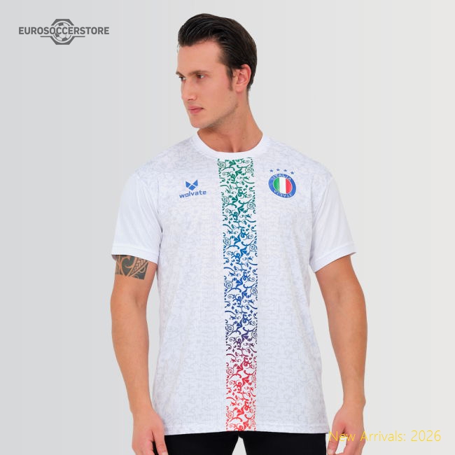 Italy Legacy Football Jersey White (Wolvate) Adult Short Sleeve