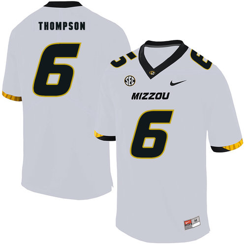 Men's None White 2024 moisture wicking Khmari Thompson #6 game jersey