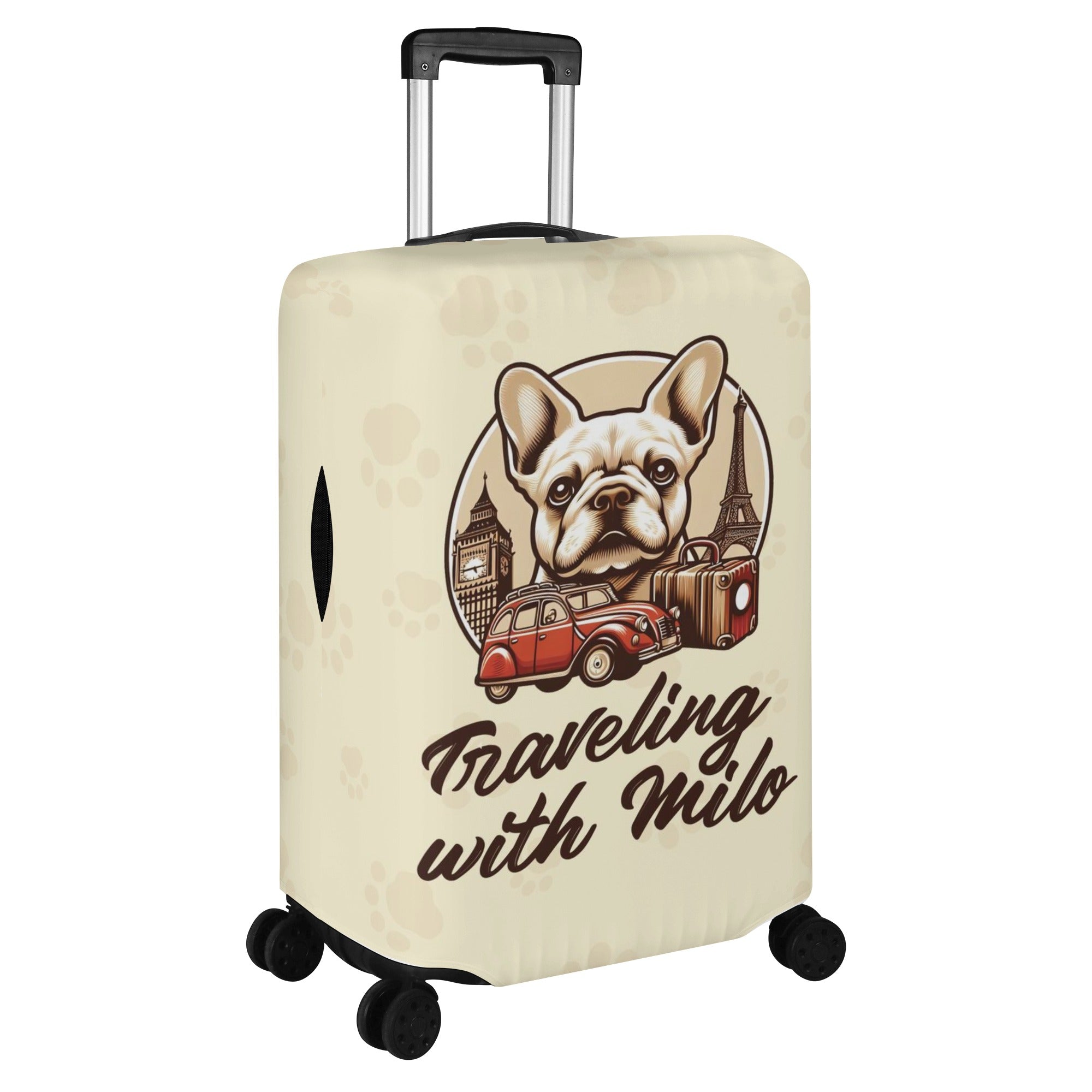 Frenchie-Fan Personalized Luggage Cover With Frenchie Name - Luggage ...
