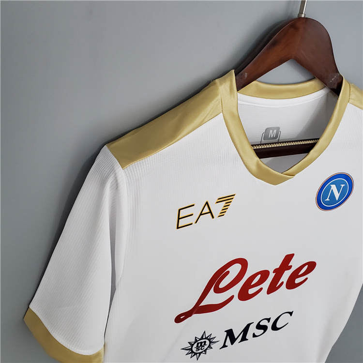 Professional Grade Napoli 21-22 Third WhiteGolden Soccer Jersey