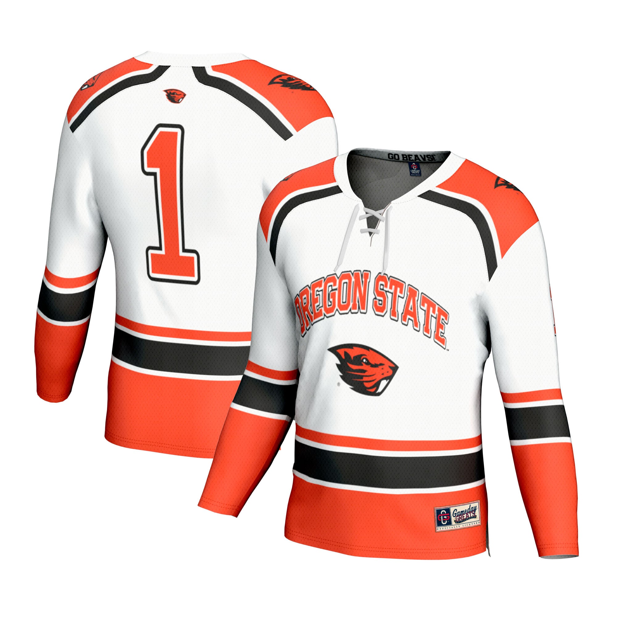 #1 Oregon State Beavers GameDay Greats Youth Lightweight Hockey Fashion Jersey - White