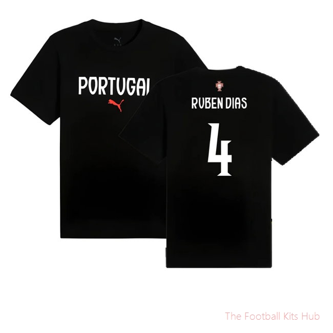2025-2026 Portugal ftblNRGY Tee (Black) (Ruben Dias 4)