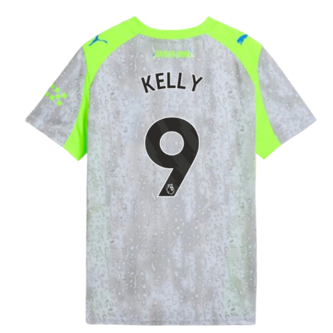 Man City Third Football Jersey 2025-20 Season Kelly 9 L M S Kids