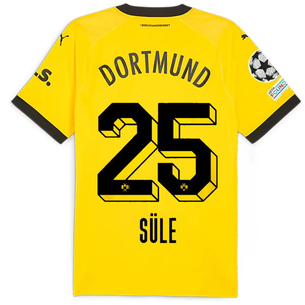 Borussia Dortmund Patches 2023-2024 UCL Home Jersey – Authentic Shirt