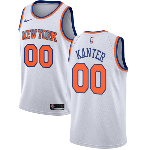 White Nike York Knicks #00 Knicks Jersey - Mesh Fabric Basketball Jersey
