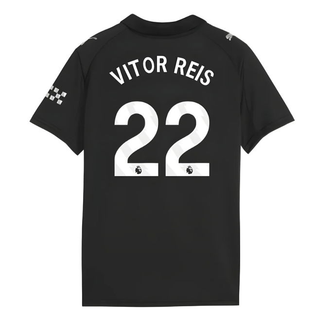 Man City 2025-20 Away Football Shirt with Vitor Reis Printing M S Kids