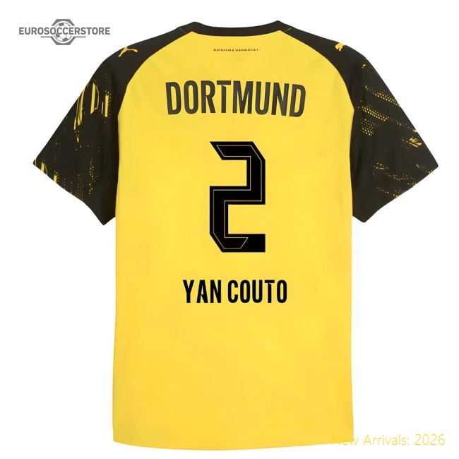 Supporter 2025-2026 Borussia Dortmund Authentic Home Shirt (Yan Couto