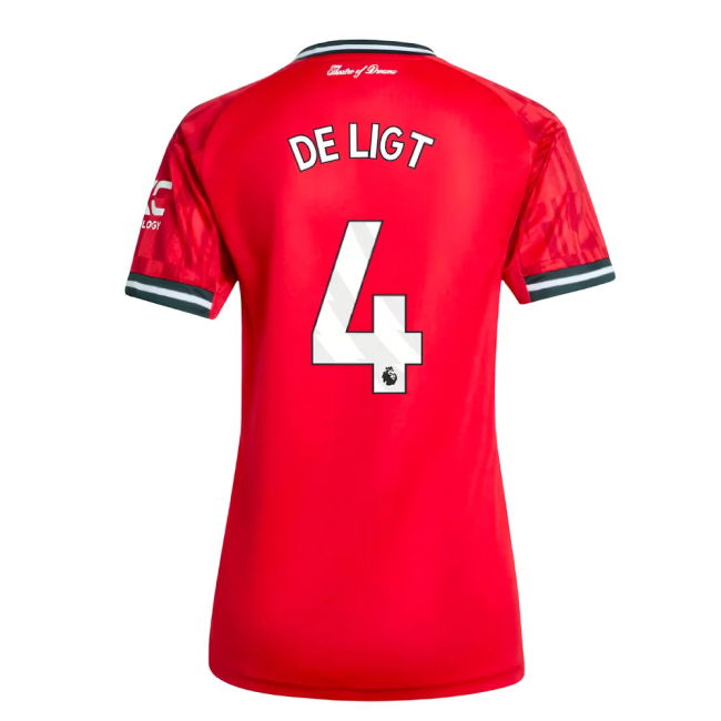Elite Performance Football Man Utd Home Shirt Womens De Ligt #4 Mo...