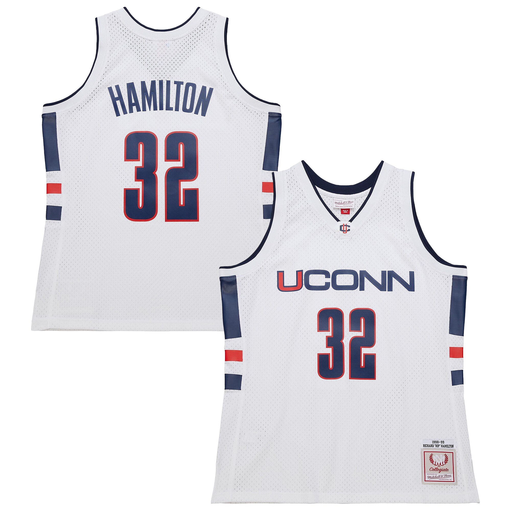 [NJP] Richard Hamilton UConn Huskies 1998/99 Jersey - White