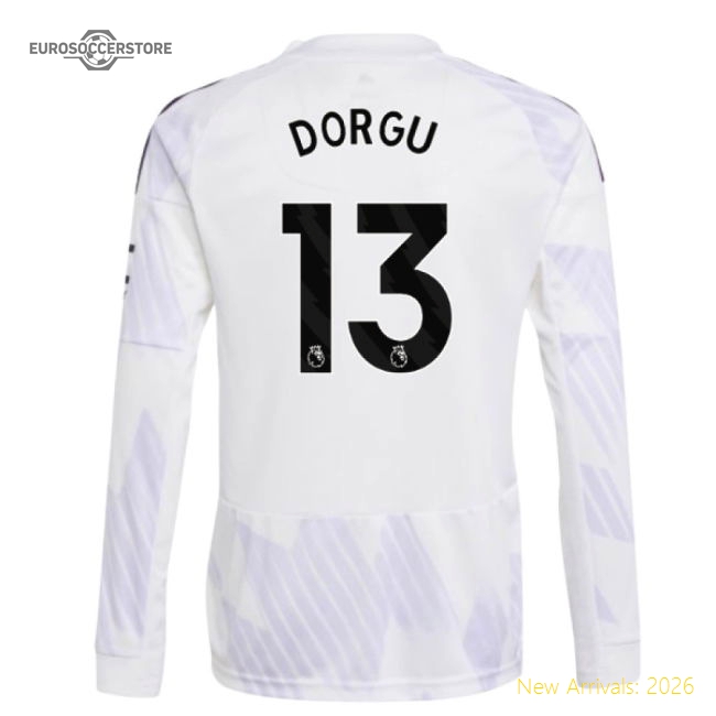 Official 2025-2026 Man Utd Long Sleeve Away Shirt (kids) (dorgu 13)